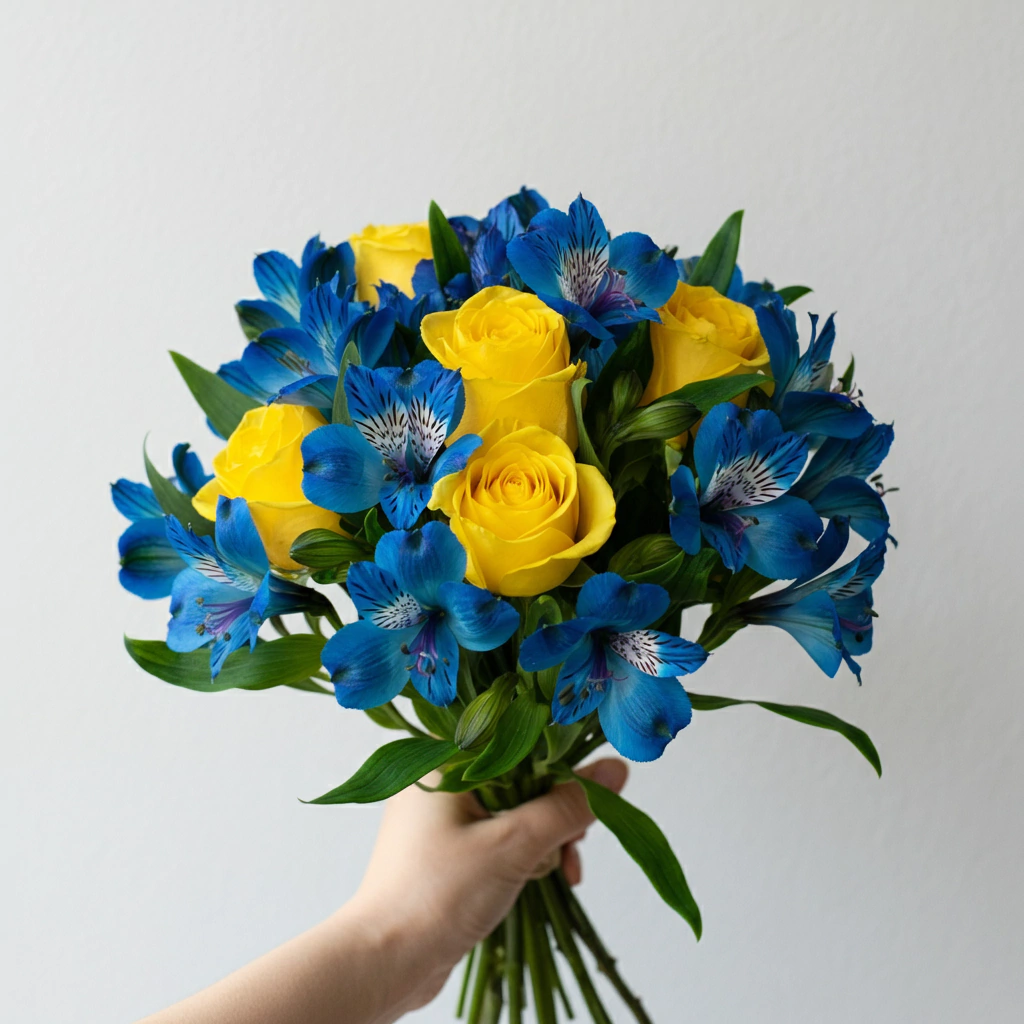 Céu e Sol (Rosas azuis e amarelas)